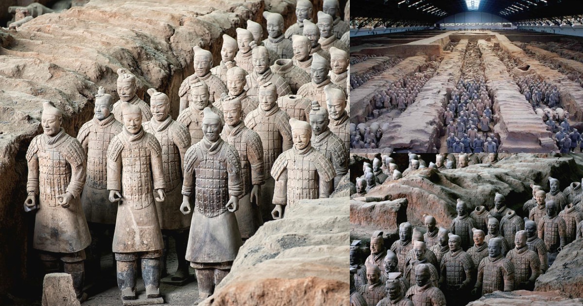 Unveiling the enigma of the 20th century: Explore the grandeur of the terracotta army within the burial site of Emperor Qin Shi Huang.