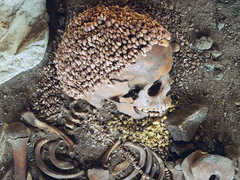 This is the skull of “Donna del Caviglione” (Woman of Caviglione cave), found at the Late Palaeolithic burial of Cave Caviglione (Balzi Rossi), Italy.