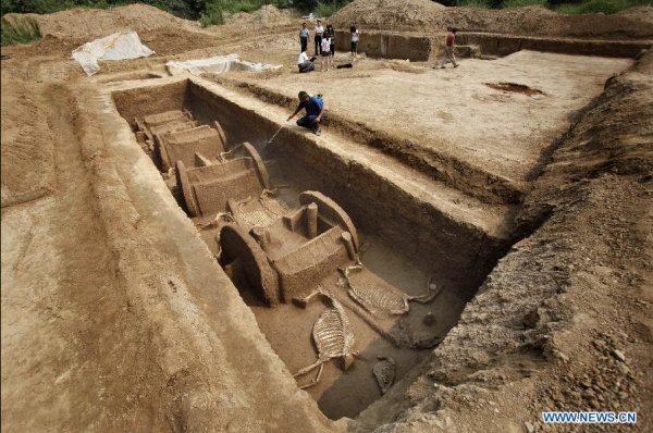 100 horse skeletons were found in a 2,400-year-old burial pit in China next to the Tomb of the Lord - BAP NEWS