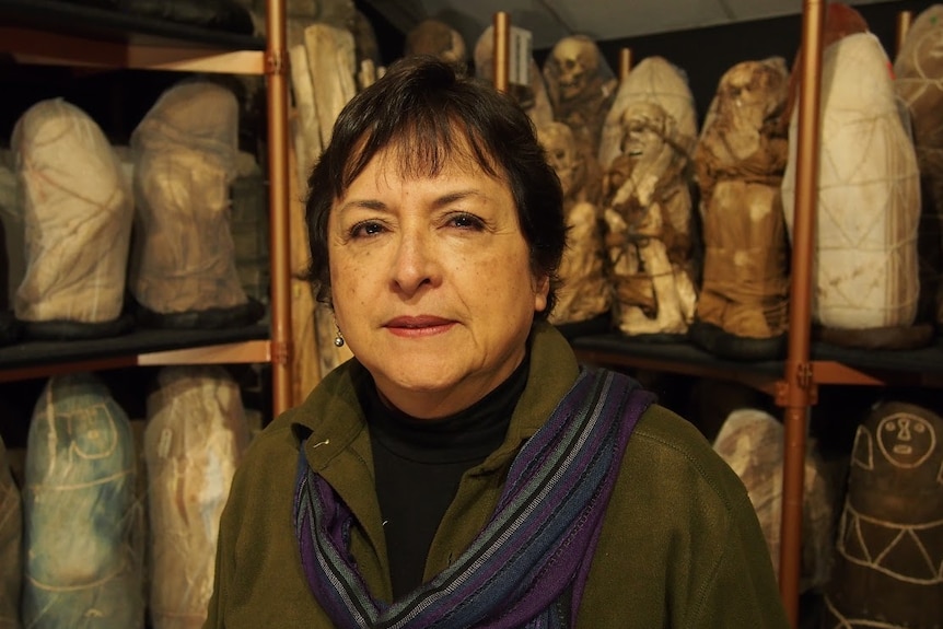 Anthropologist Dr Sonia Guillen, President of the Centro Mallqui and Peru's leading expert on mummies at Leyabamba Museum.