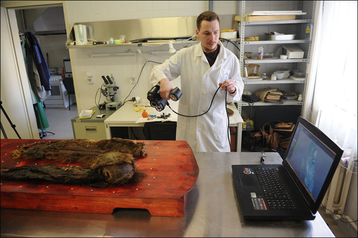 Up-close laboratory pictures of ancient mummy as scientists recreate his life and times