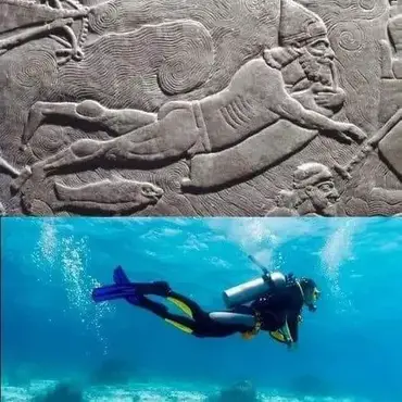 The Ancient Assyrian Wall Relief and the Earliest Diver